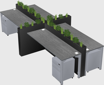 Rectangular shared desk