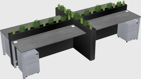 Rectangular shared desk
