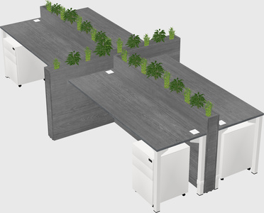 Rectangular shared desk