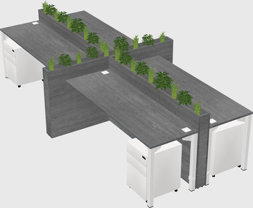 Rectangular shared desk