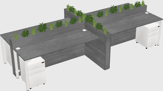 Rectangular shared desk