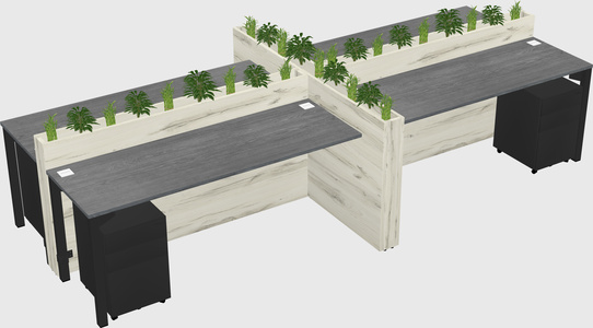 Rectangular shared desk