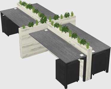 Rectangular shared desk
