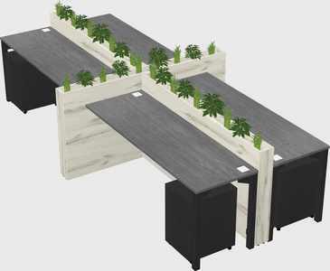Rectangular shared desk