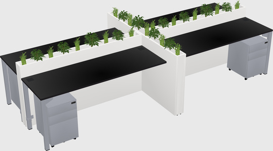 Rectangular shared desk