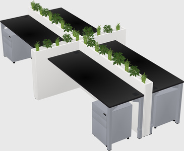 Rectangular shared desk