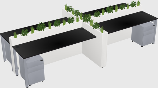 Rectangular shared desk