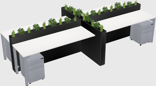 Rectangular shared desk