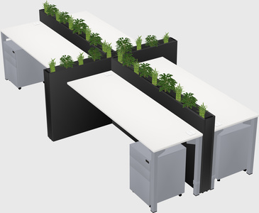 Rectangular shared desk