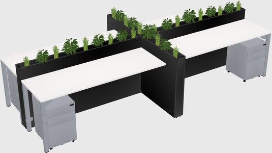 Rectangular shared desk