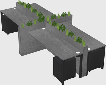 Rectangular shared desk
