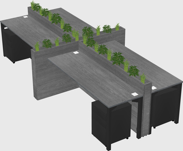 Rectangular shared desk