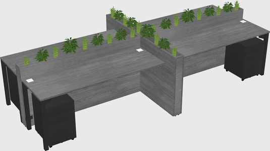 Rectangular shared desk