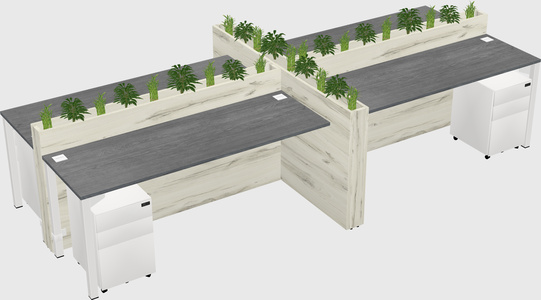 Rectangular shared desk