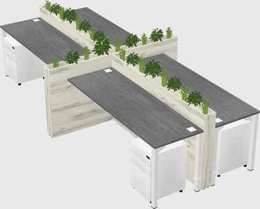 Rectangular shared desk