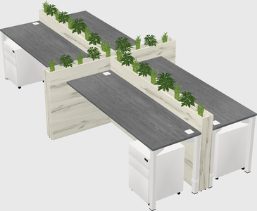 Rectangular shared desk
