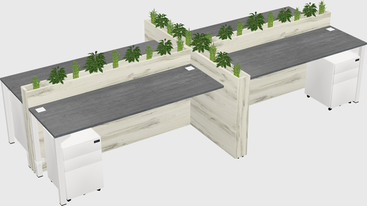 Rectangular shared desk