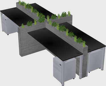 Rectangular shared desk