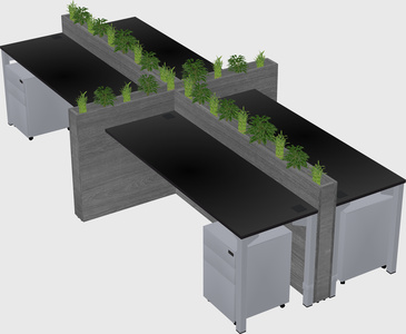 Rectangular shared desk