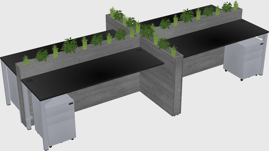 Rectangular shared desk
