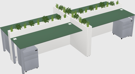 Rectangular shared desk
