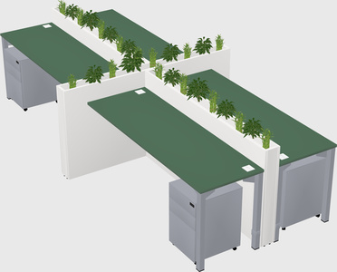 Rectangular shared desk