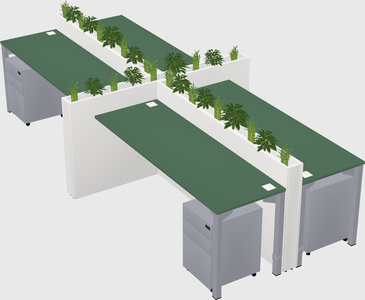 Rectangular shared desk