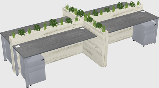 Rectangular shared desk