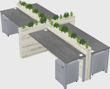 Rectangular shared desk