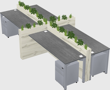 Rectangular shared desk