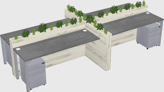 Rectangular shared desk