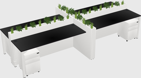 Rectangular shared desk
