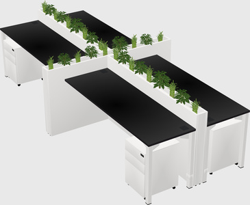 Rectangular shared desk