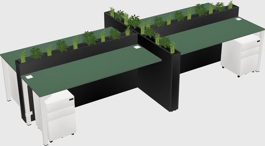 Rectangular shared desk