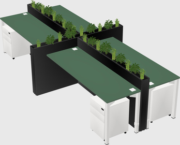 Rectangular shared desk