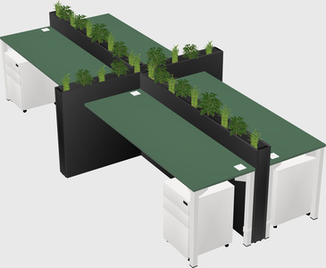Rectangular shared desk