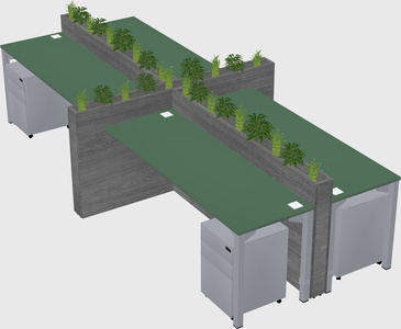 Rectangular shared desk