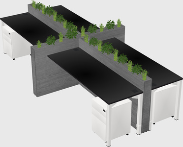 Rectangular shared desk