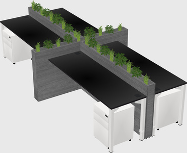 Rectangular shared desk