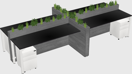 Rectangular shared desk