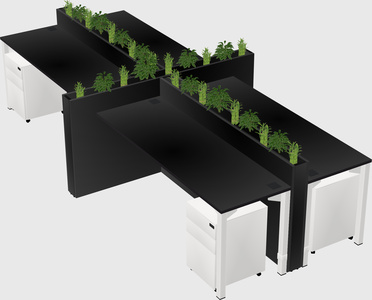 Rectangular shared desk