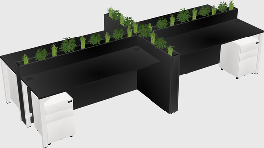 Rectangular shared desk