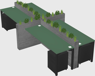 Rectangular shared desk