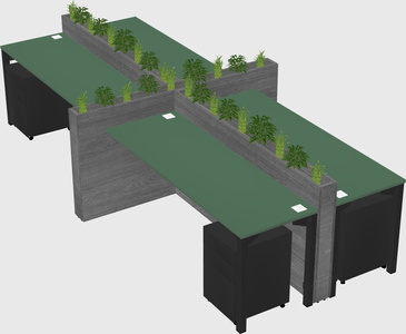 Rectangular shared desk