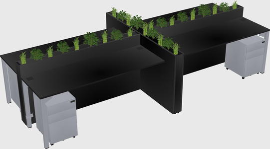Rectangular shared desk