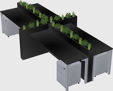 Rectangular shared desk