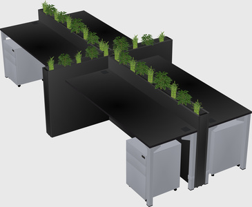 Rectangular shared desk