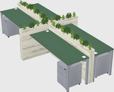 Rectangular shared desk