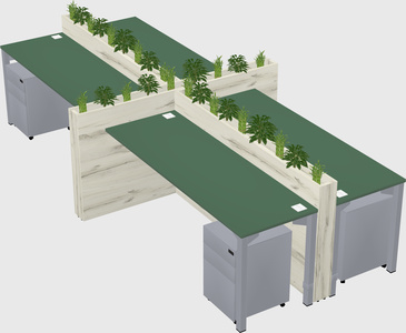 Rectangular shared desk