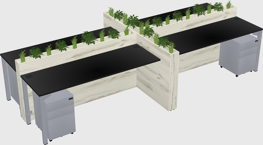Rectangular shared desk